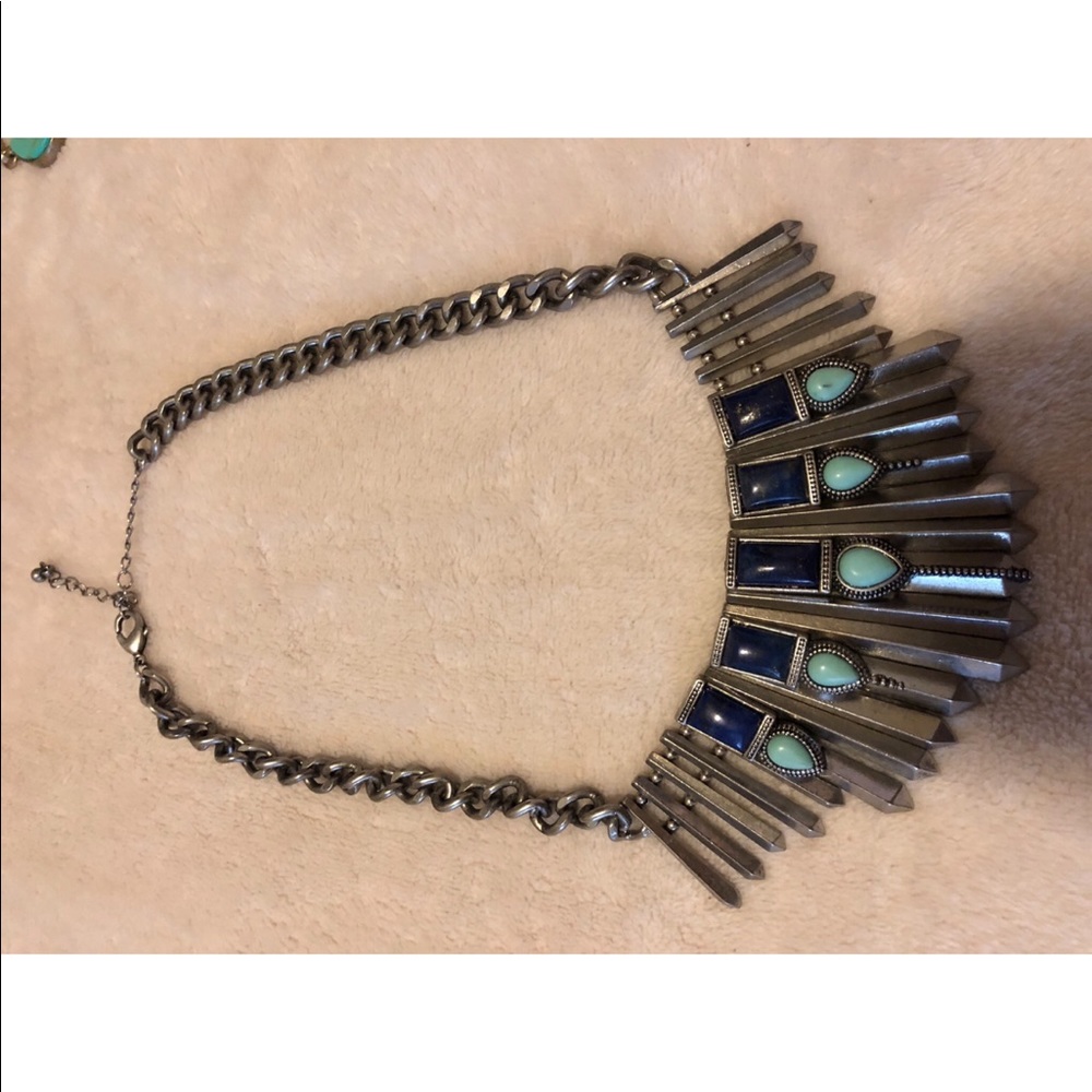 Turquoise/ Blue Statement Necklaces Bundle - image 3